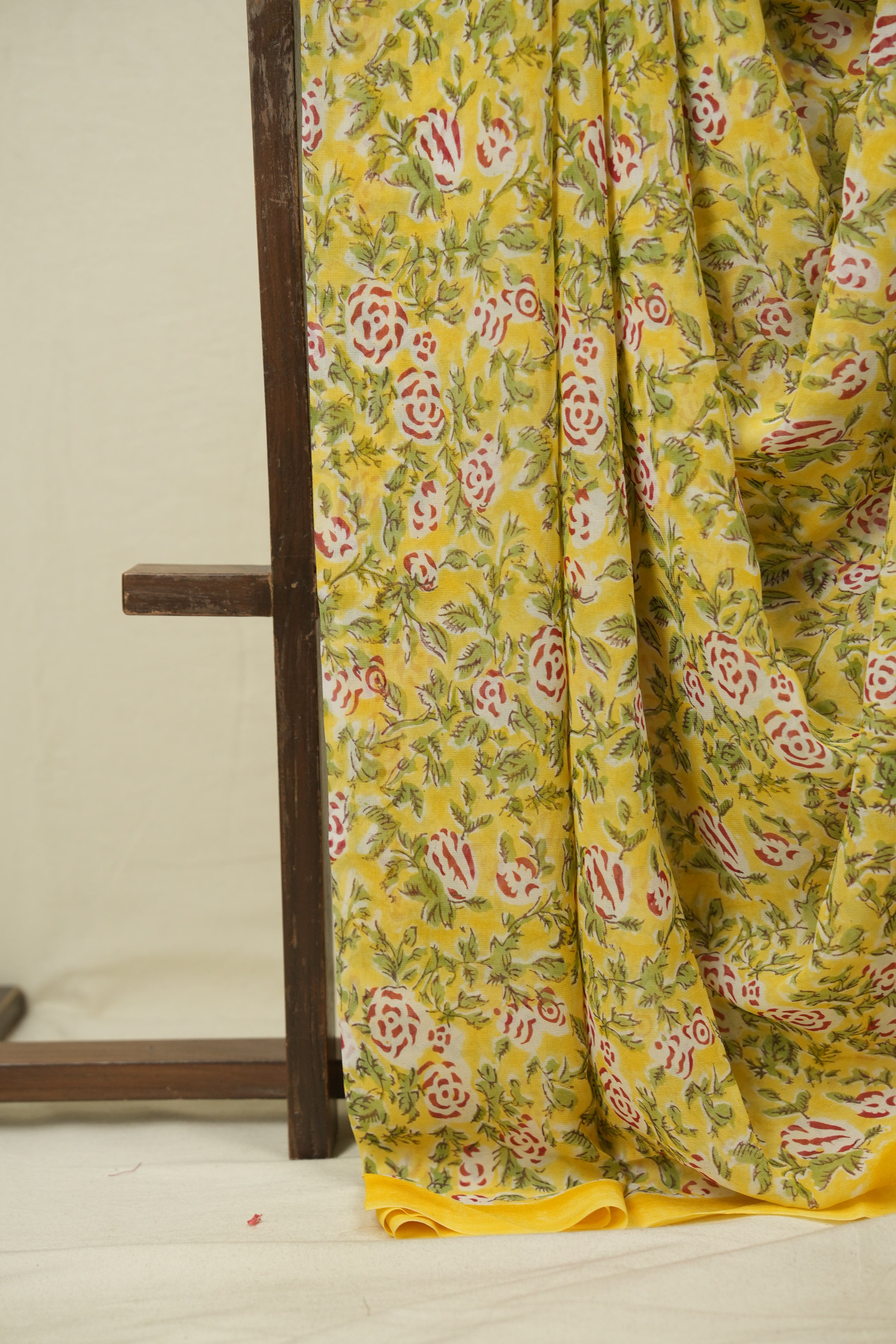 Yellow HBP Chiffon Saree - SRYHCS56