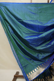 Peacock Blue Banarasi Silk Saree - SRPBBSS859