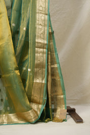 Aqua-Gold Tissue Banarasi Silk Saree - SRAGTBSS31
