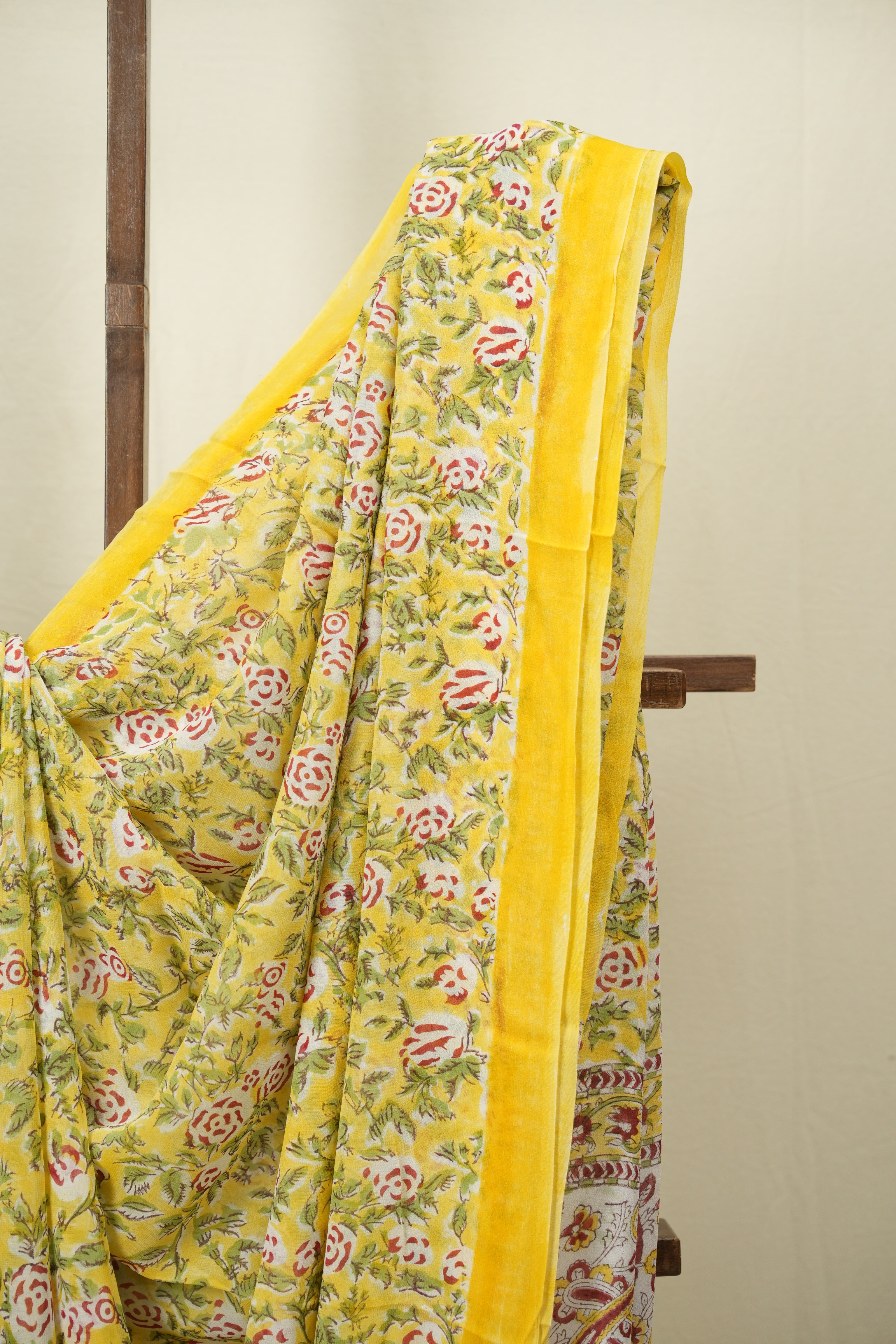 Yellow HBP Chiffon Saree - SRYHCS56