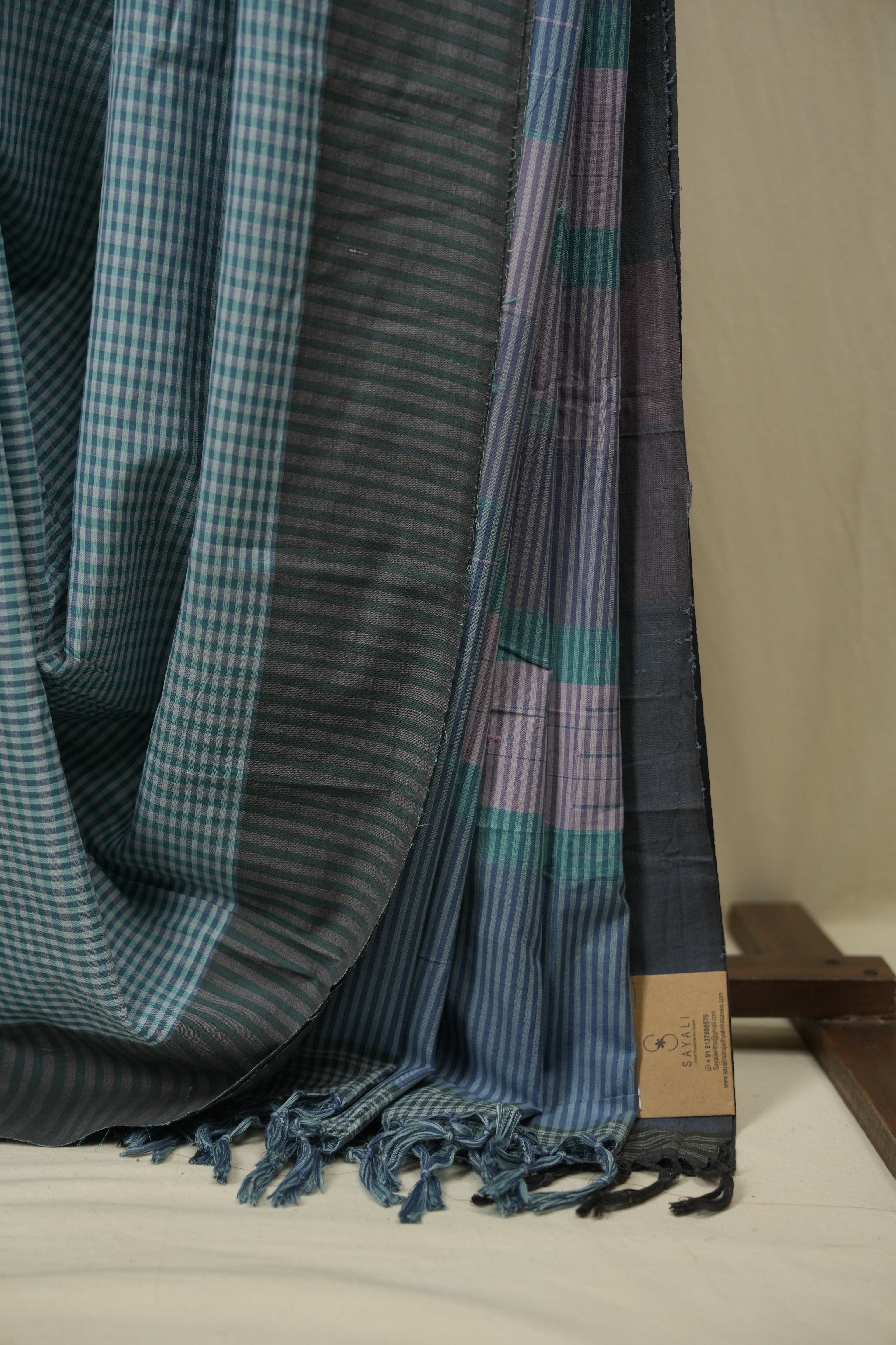 Blue Cotton IIkal Saree - SRBCIS1134