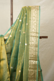Aqua-Gold Tissue Banarasi Silk Saree - SRAGTBSS31