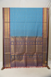 Blue Gadwal Cotton Silk Saree - SRBGCSS104