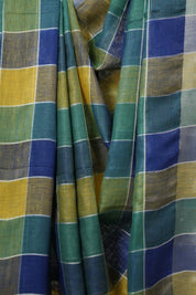 Multicolor Linen Saree With Tassels - SRMLS503