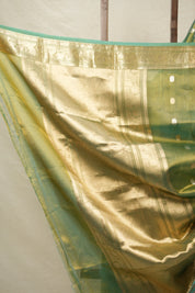 Aqua-Gold Tissue Banarasi Silk Saree - SRAGTBSS31