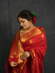 Red Kanjivaram Silk Saree - SRRKSS1018