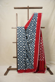 Peacock Blue Pochampalli Cotton Ikat Saree - SRPBPCIS587