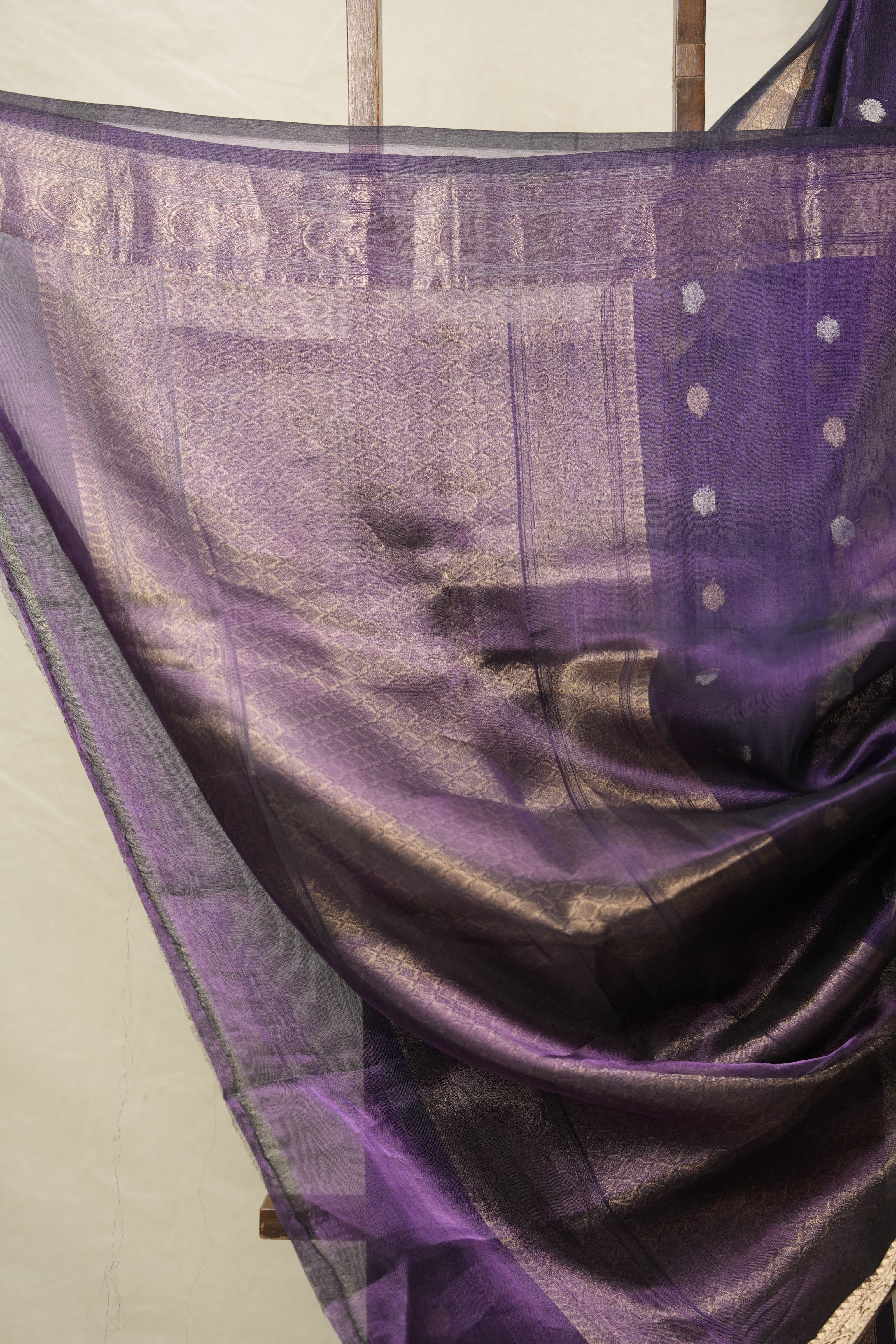 Deep Violet Tissue Banarasi Silk Saree - SRDVTBSS32