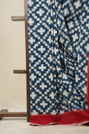 Peacock Blue Pochampalli Cotton Ikat Saree - SRPBPCIS587