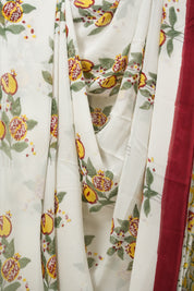 White HBP Chiffon Saree - SRWHCS59