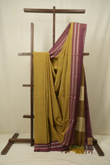 Yellow Cotton IIkal Saree - SRYCIS1128