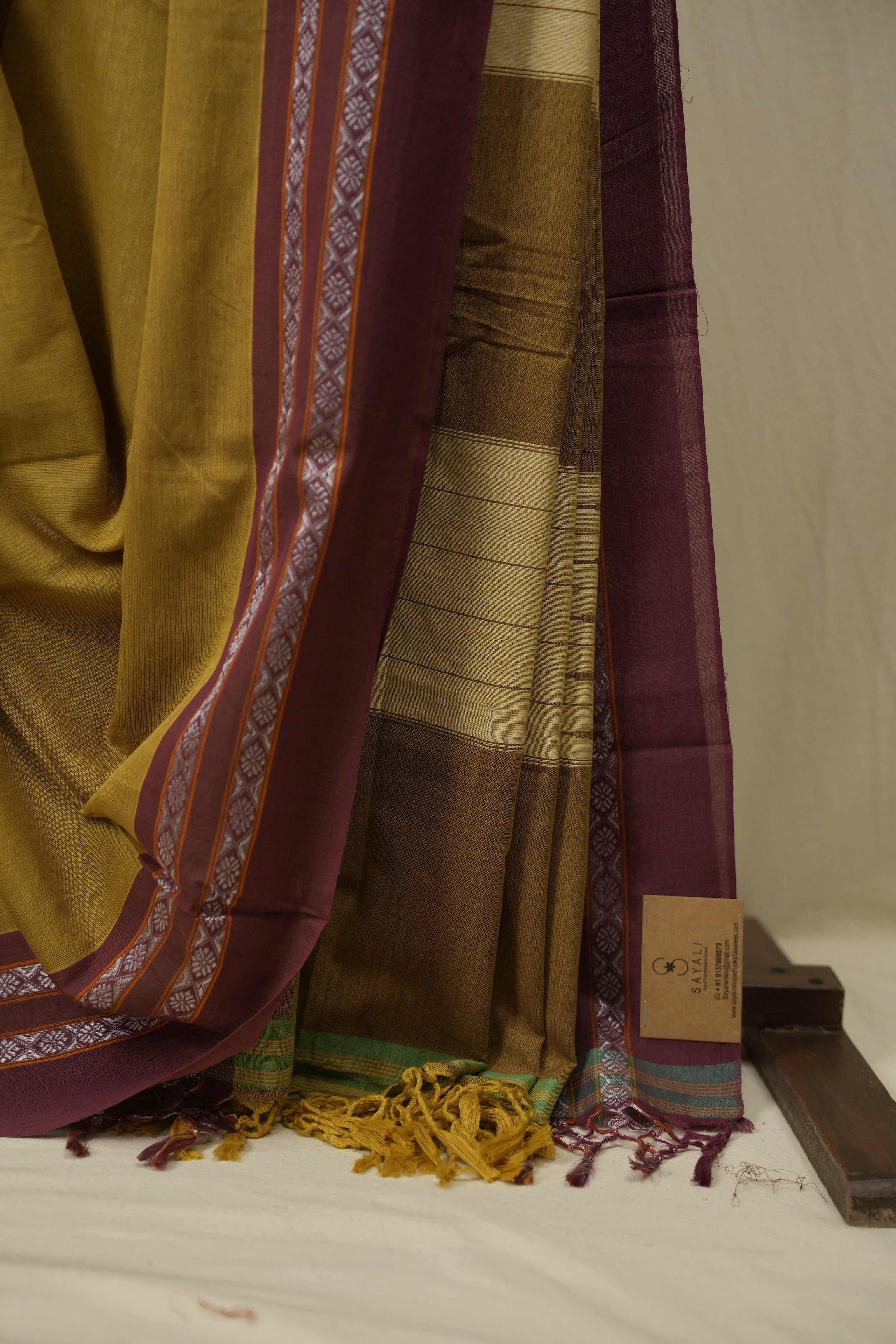 Yellow Cotton IIkal Saree - SRYCIS1128