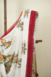 White HBP Chiffon Saree - SRWHCS59