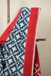 Peacock Blue Pochampalli Cotton Ikat Saree - SRPBPCIS587