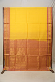 Mango Yellow Gadwal Cotton Silk Saree - SRMYGCSS133