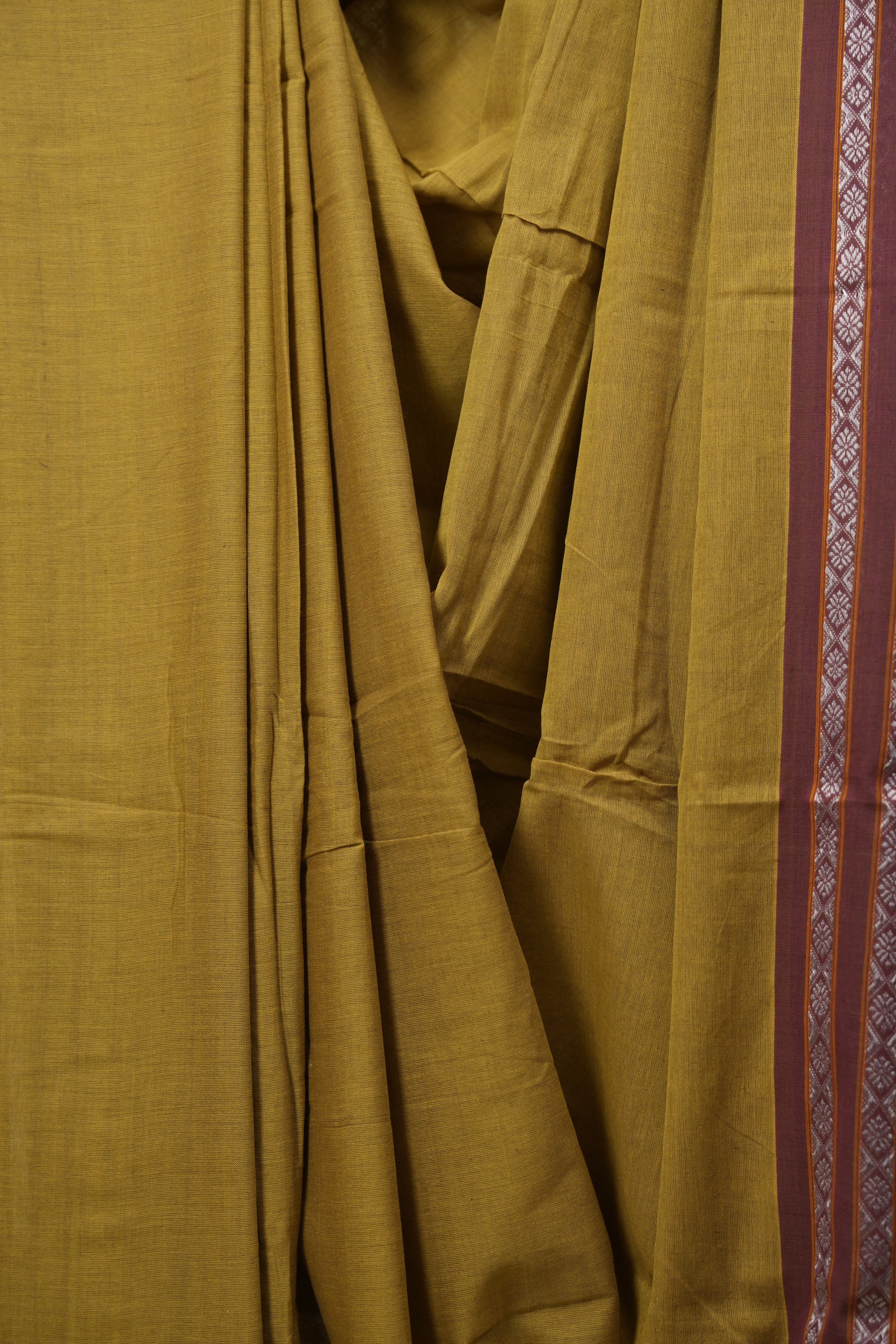 Yellow Cotton IIkal Saree - SRYCIS1128