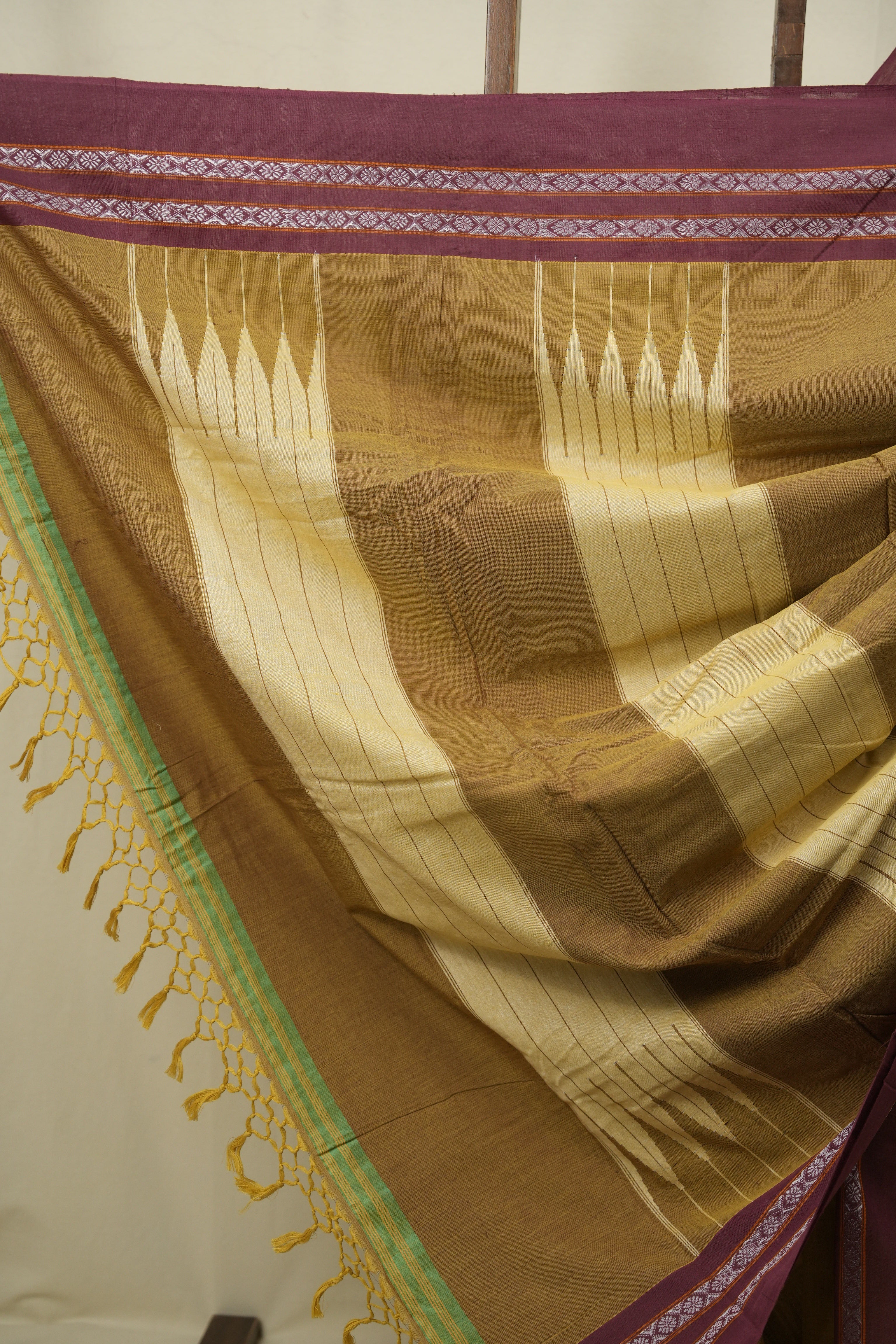 Yellow Cotton IIkal Saree - SRYCIS1128