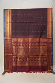 Magenta Gadwal Cotton Silk Saree - SRMGCSS172