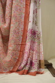 Peach HBP Chiffon Saree - SRPHCS58