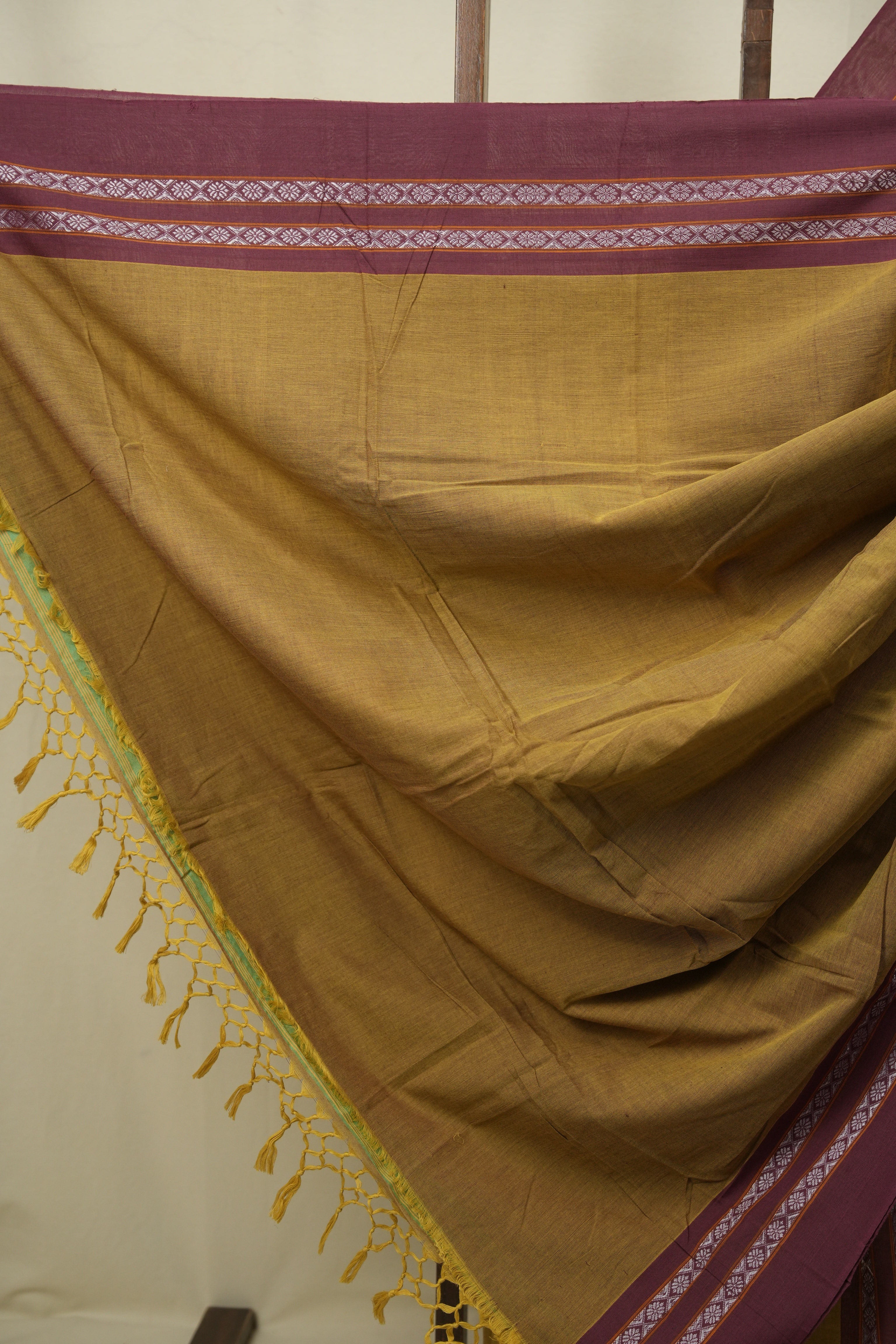 Yellow Cotton IIkal Saree - SRYCIS1128