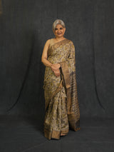 Cream HBP Tussar Silk Saree - SRCHTSS745