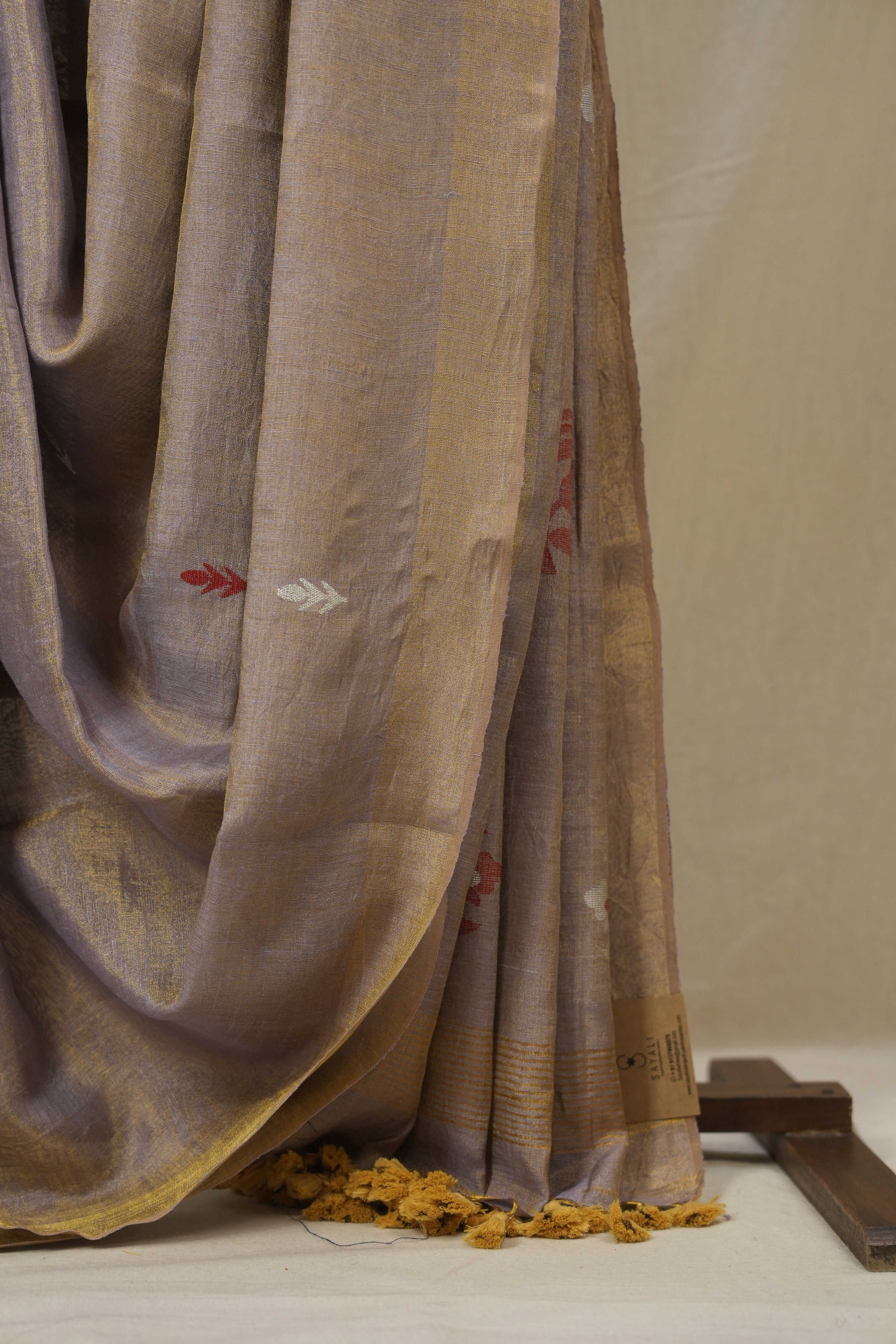 Lilac Tissue Linen Jamdani Saree - SRLTLJS188