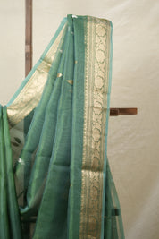 Mint Green Tissue Banarasi Silk Saree - SRMGTBSS34