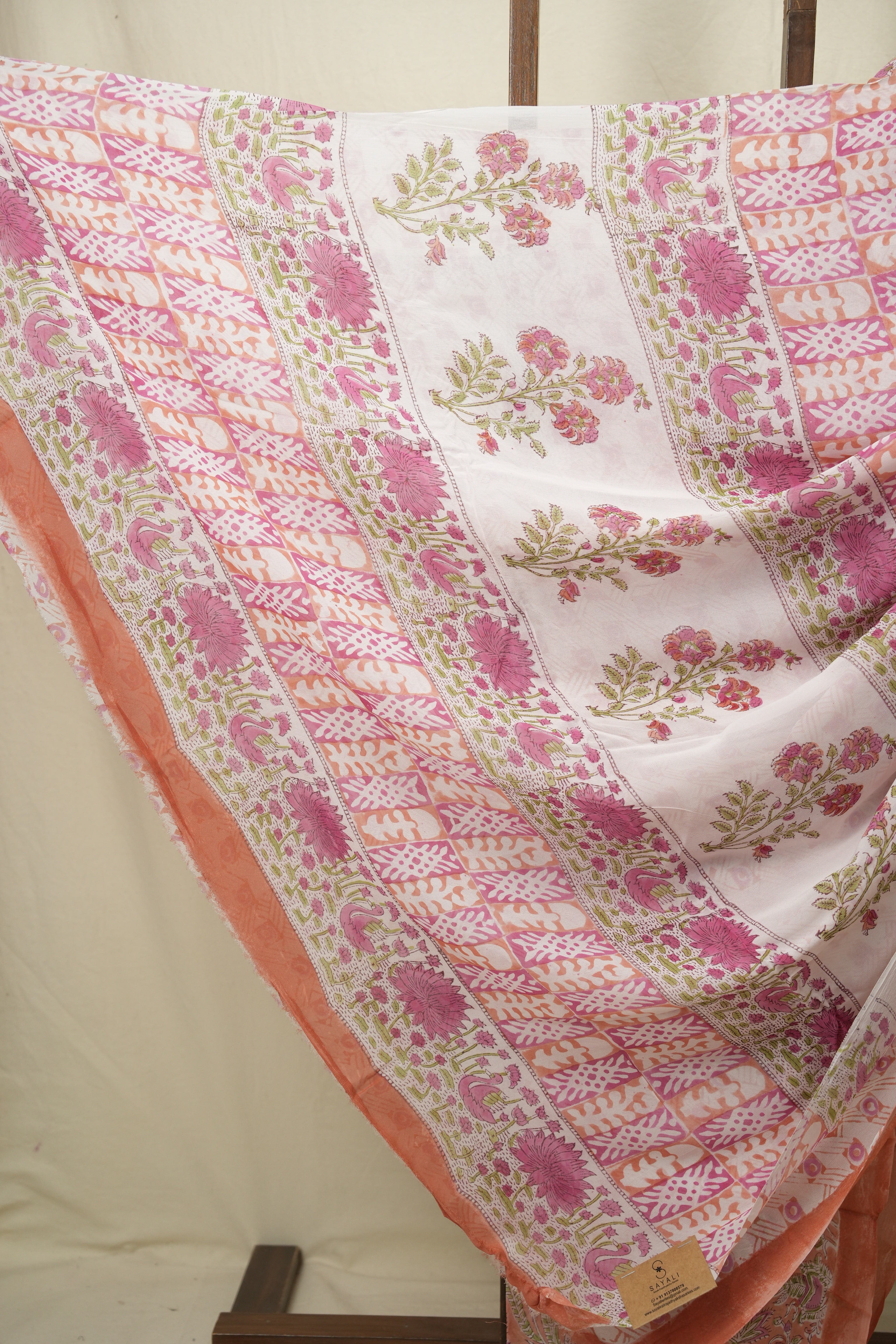 Peach HBP Chiffon Saree - SRPHCS58