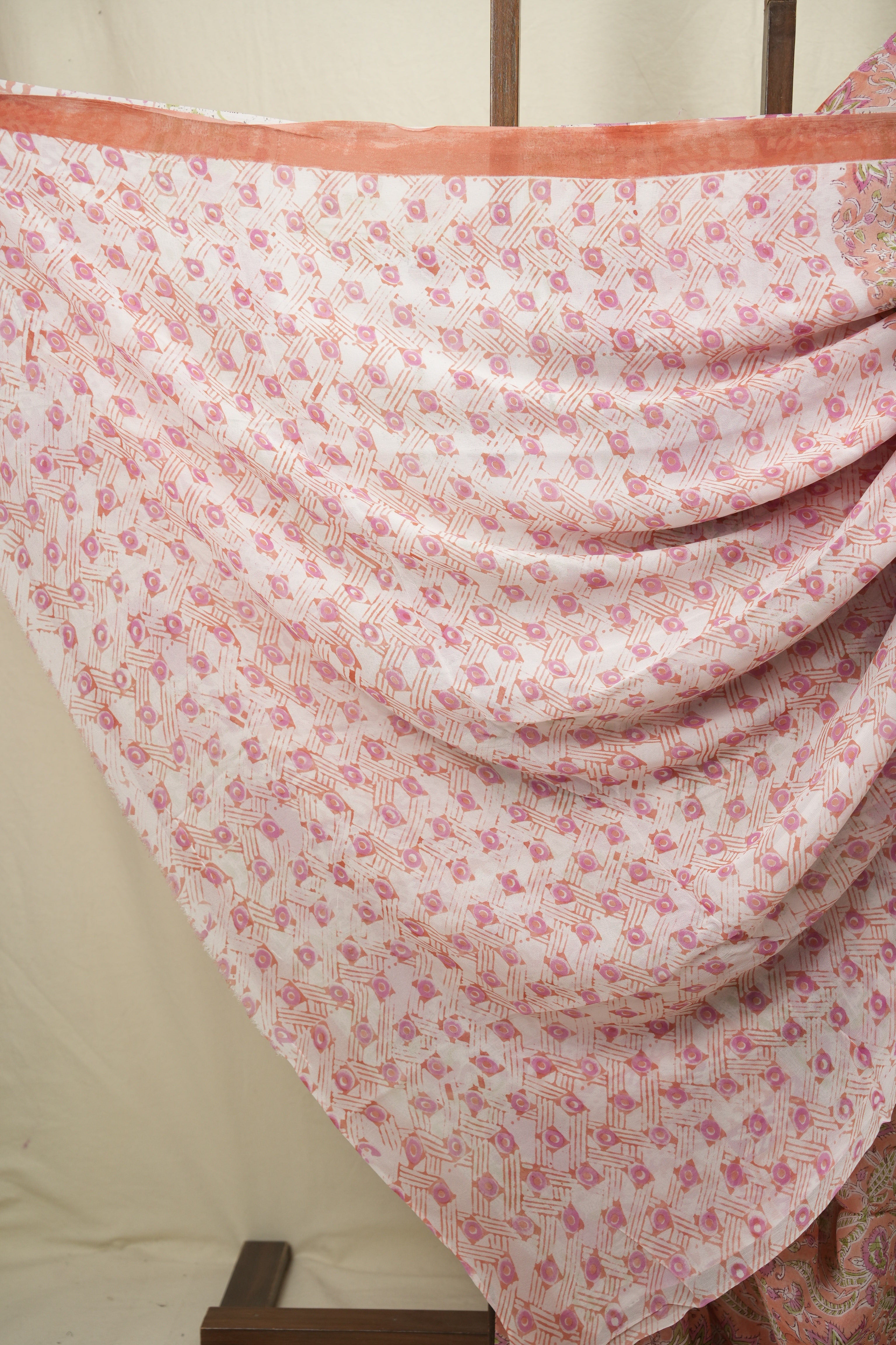 Peach HBP Chiffon Saree - SRPHCS58