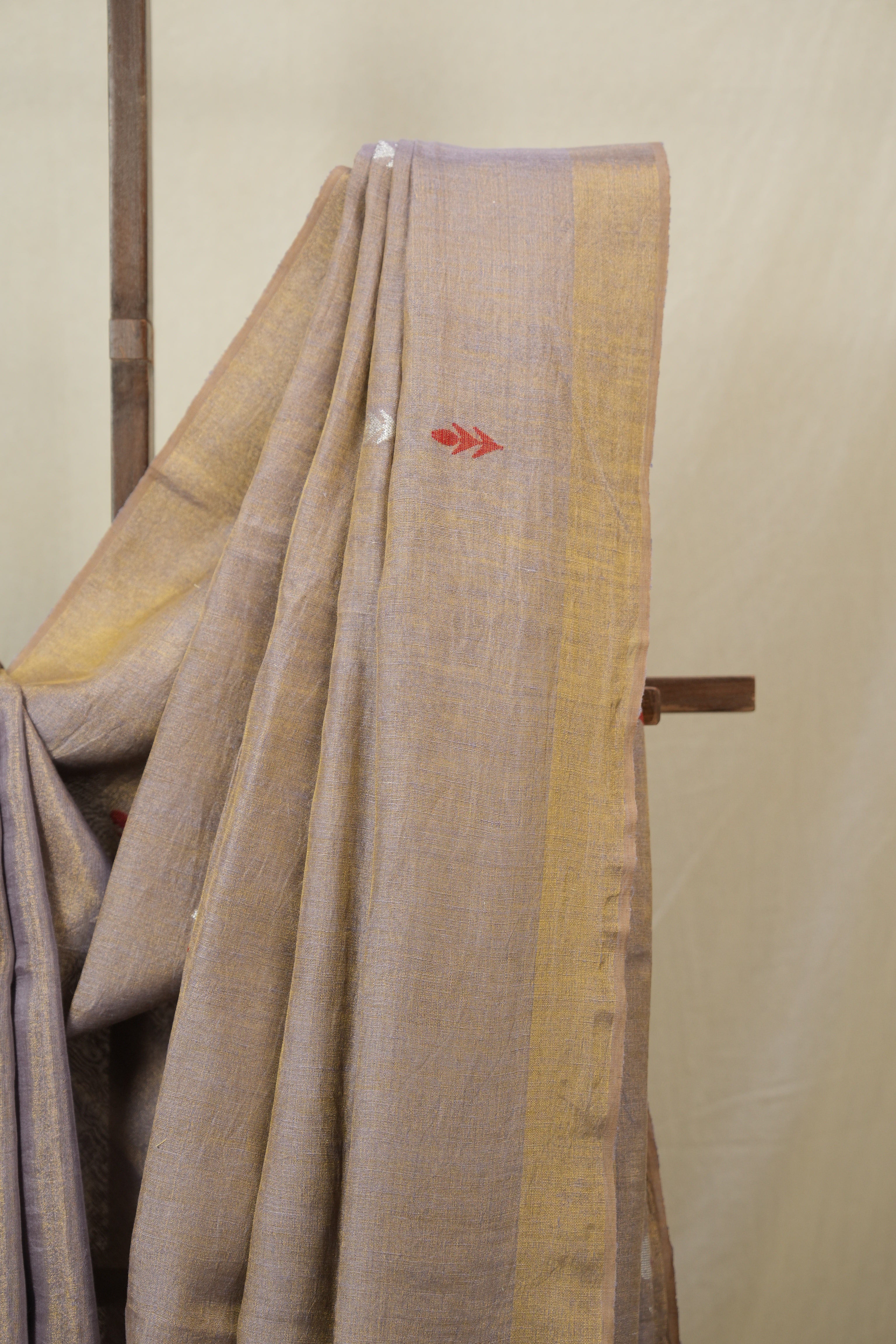 Lilac Tissue Linen Jamdani Saree - SRLTLJS188