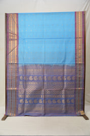 Sky Blue Gadwal Cotton Silk Saree - SRSBGCSS167