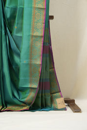 Two Tone Green Kanjeevaram Silk Saree - SRTTGKSS624