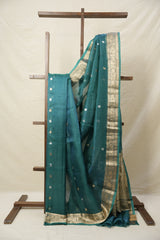 Teal Green Tissue Banarasi Silk Saree - SRTGTBSS36