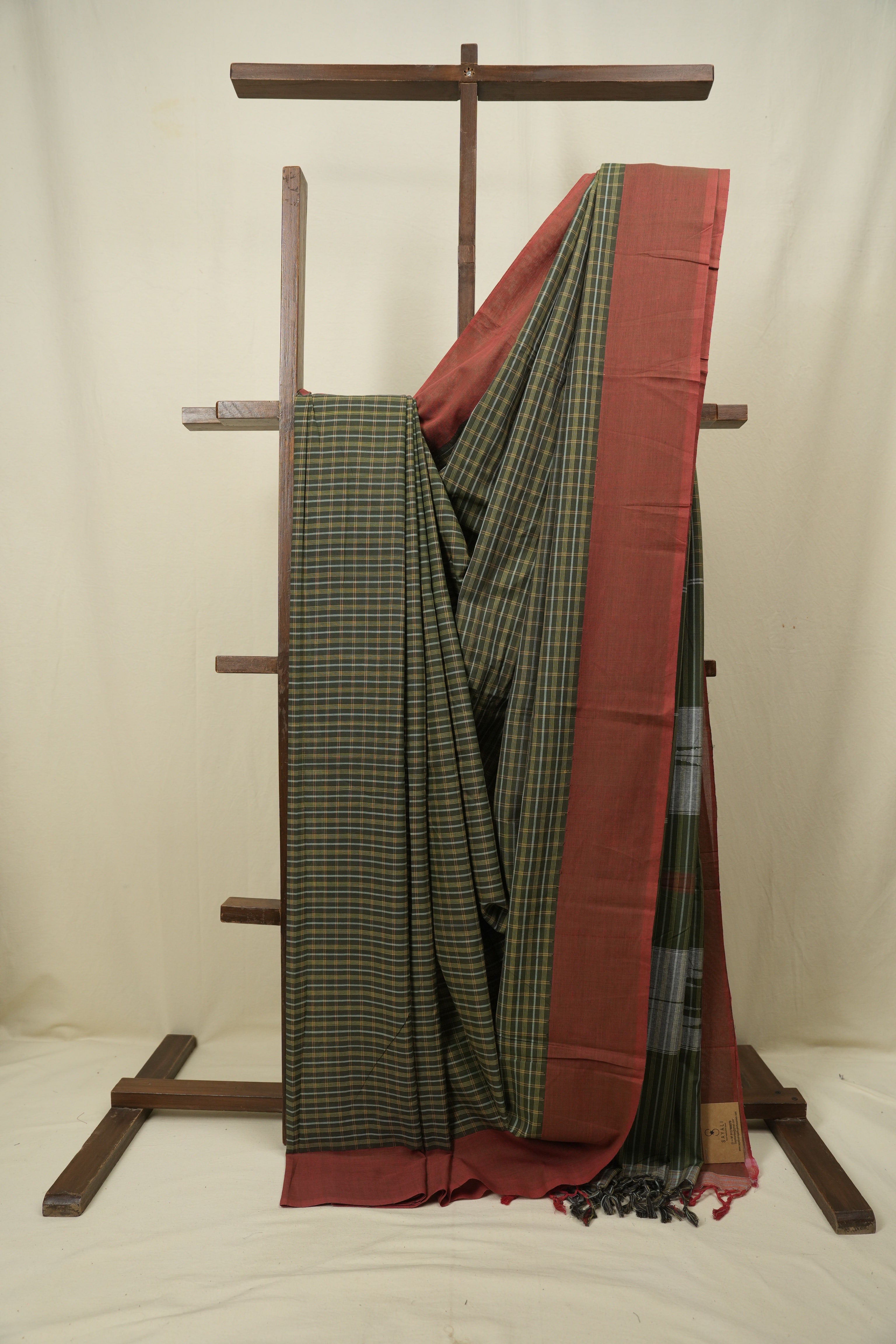 Green Cotton IIkal Saree - SRGCIS1130