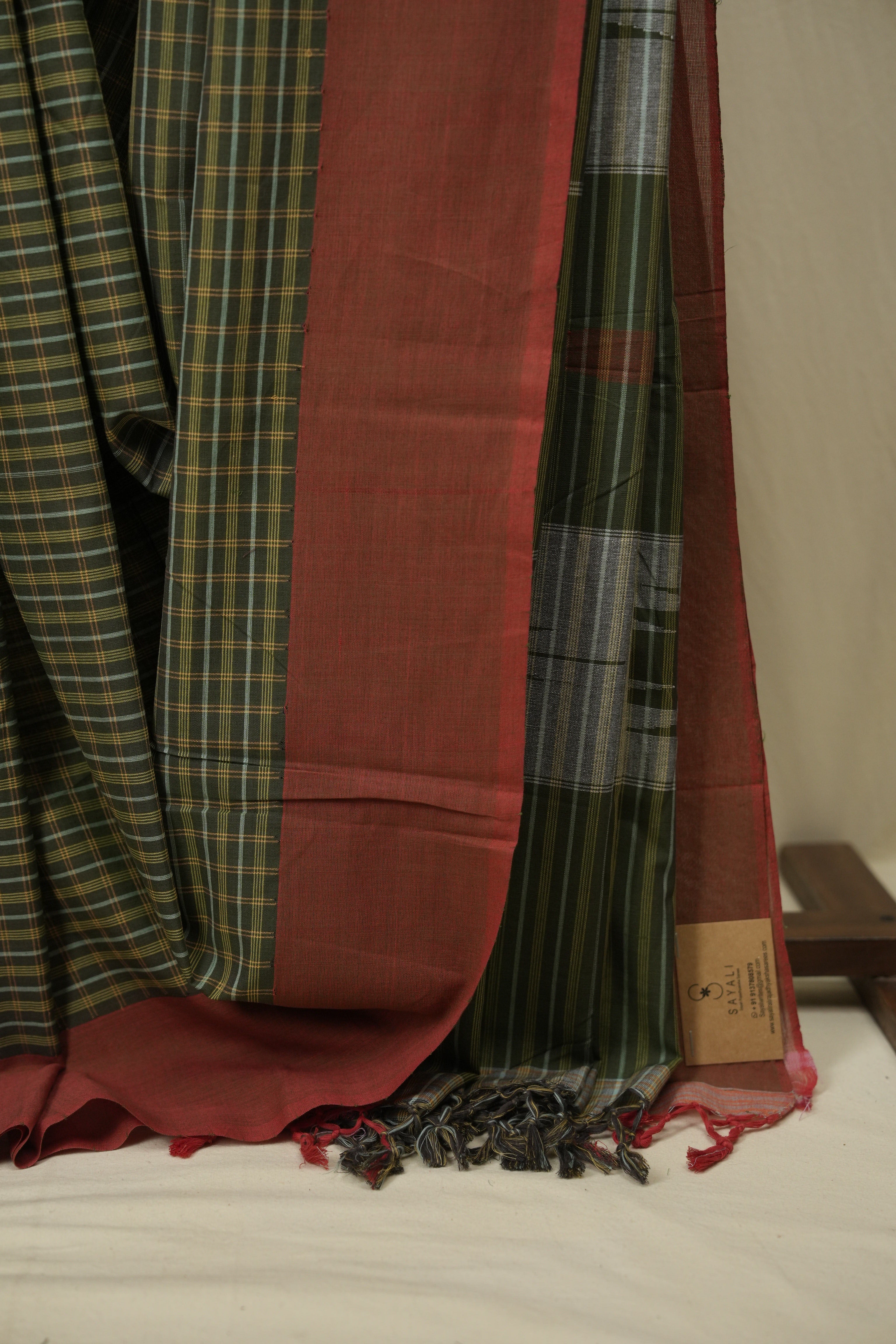 Green Cotton IIkal Saree - SRGCIS1130