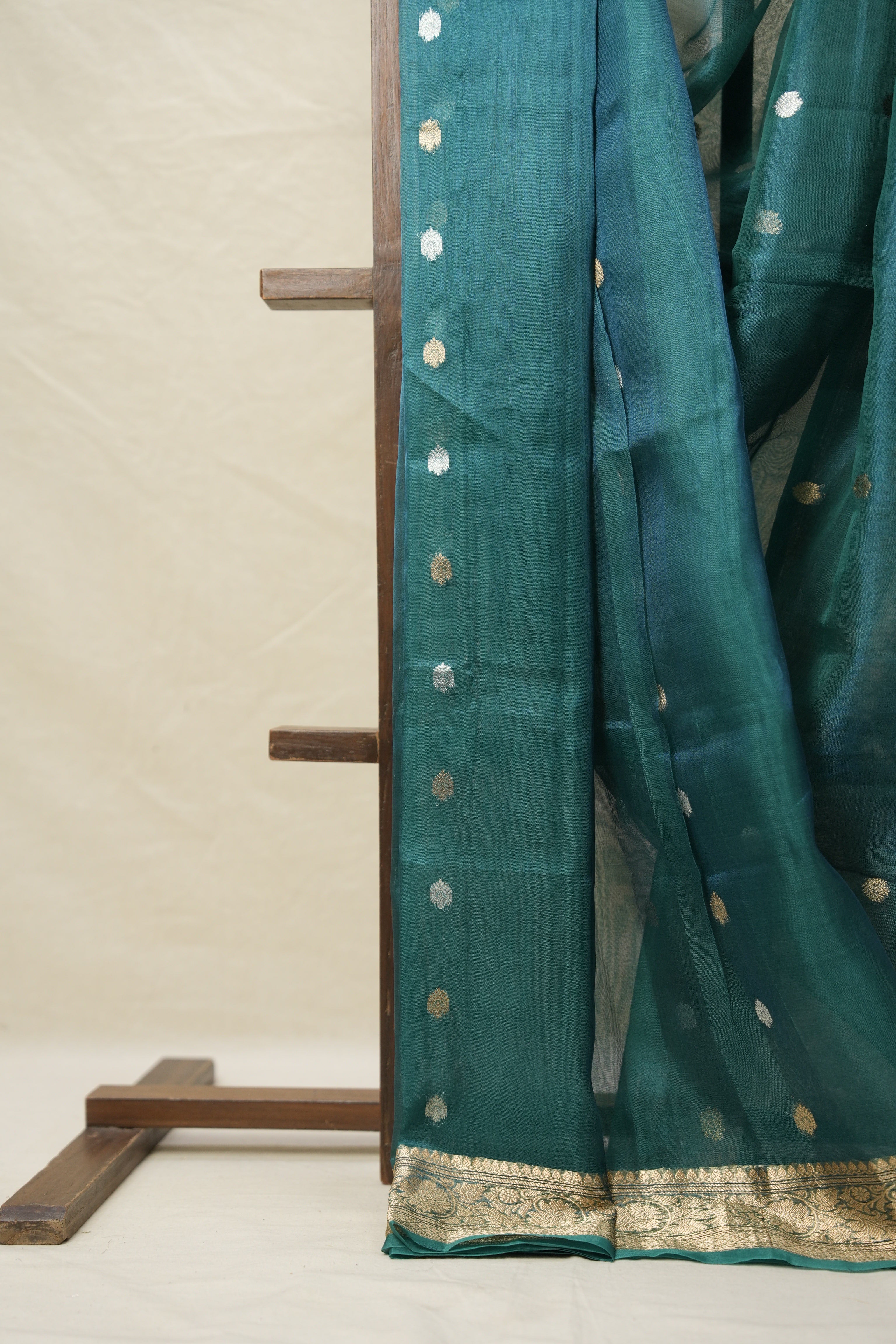 Teal Green Tissue Banarasi Silk Saree - SRTGTBSS36