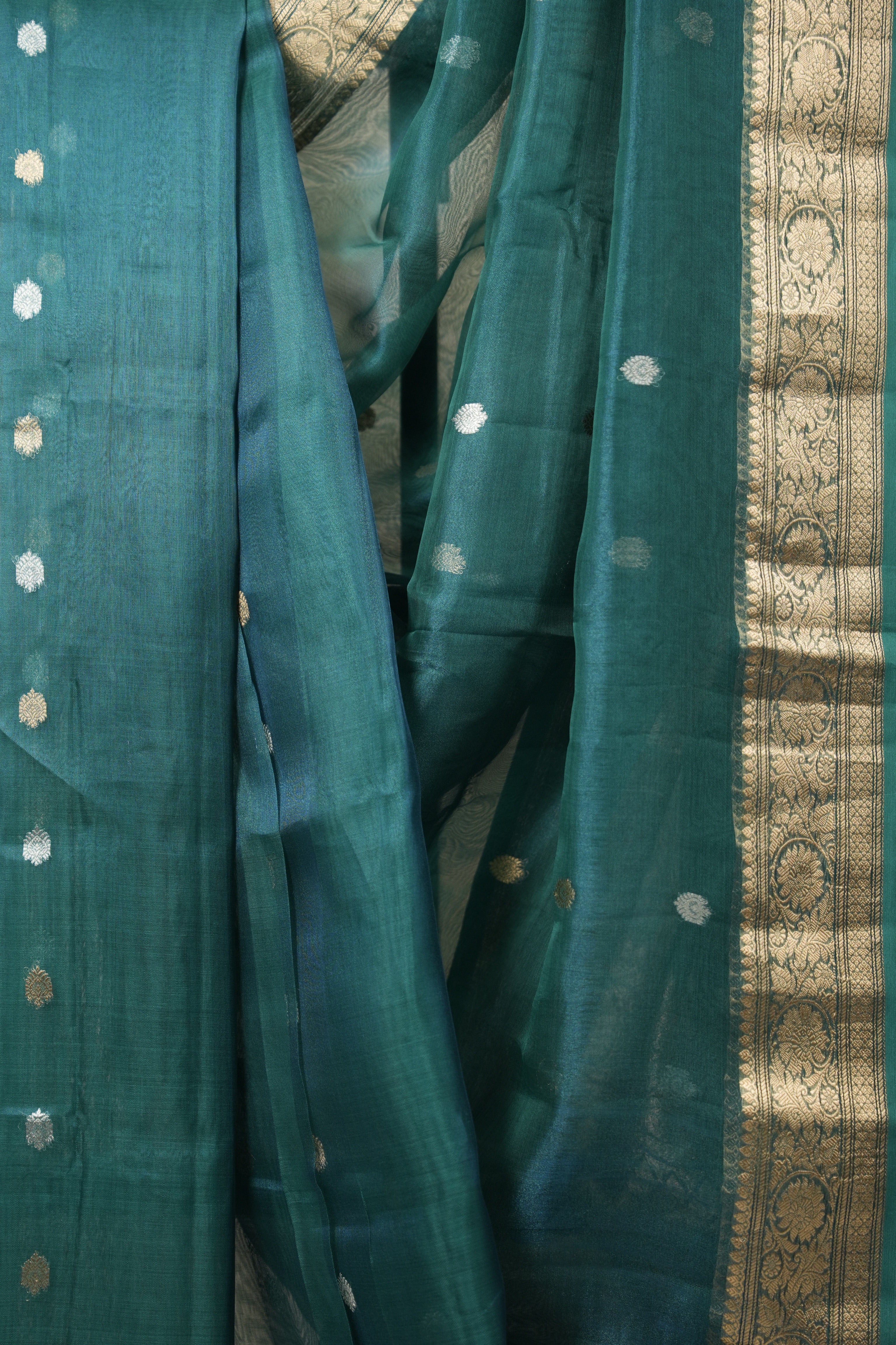 Teal Green Tissue Banarasi Silk Saree - SRTGTBSS36