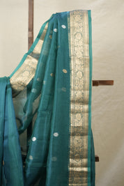 Teal Green Tissue Banarasi Silk Saree - SRTGTBSS36