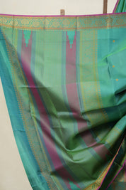 Two Tone Green Kanjeevaram Silk Saree - SRTTGKSS624