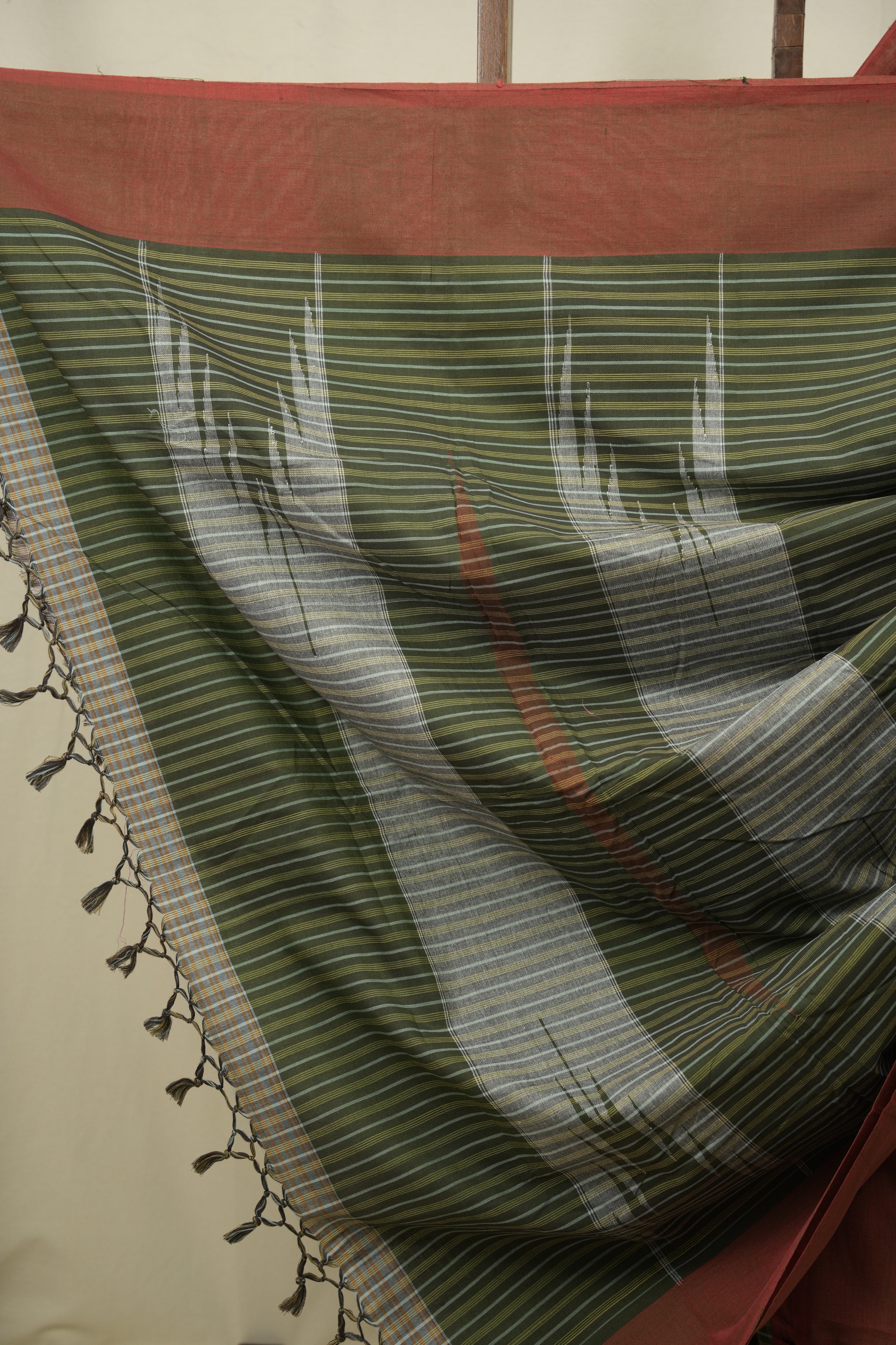 Green Cotton IIkal Saree - SRGCIS1130