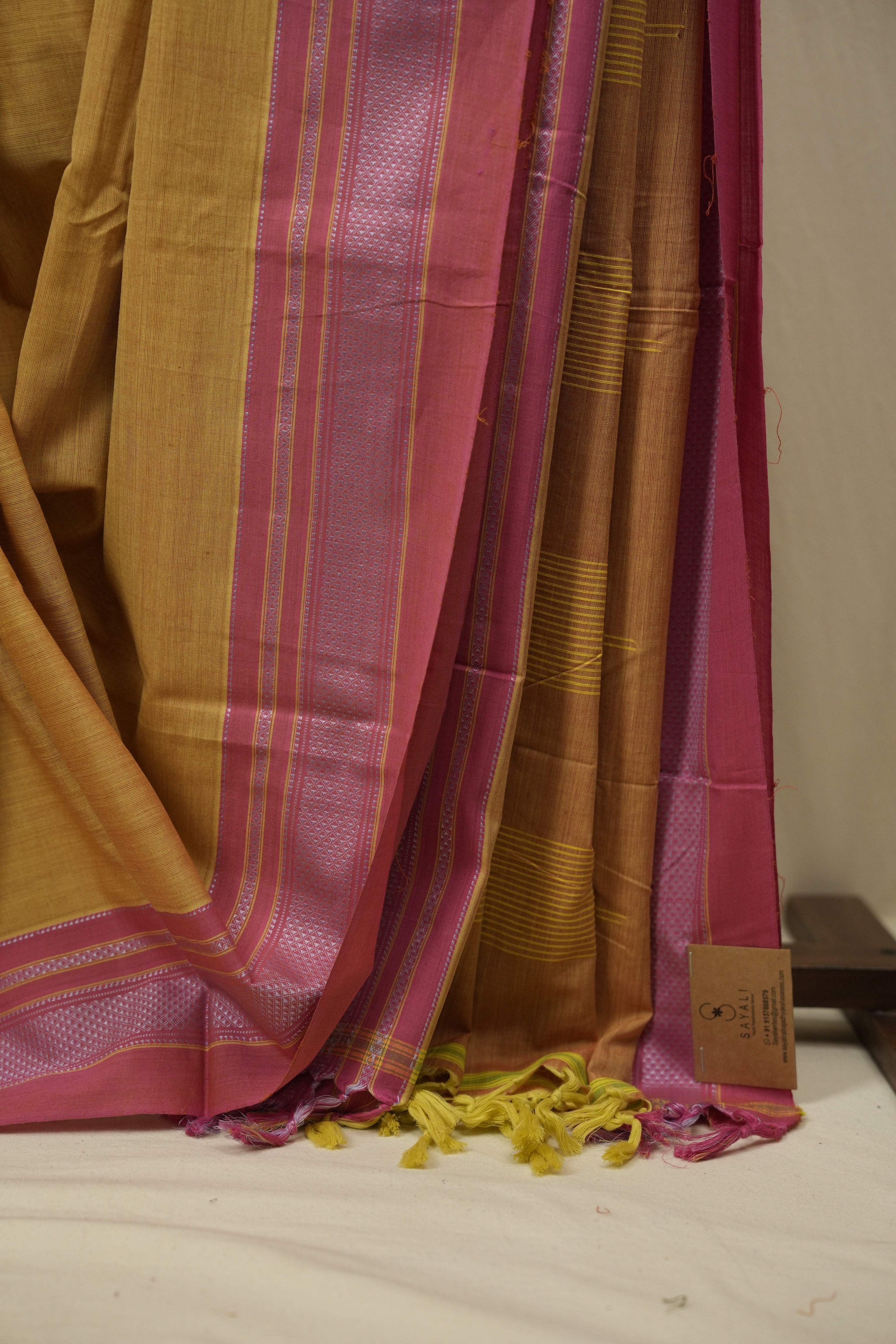 Yellow Cotton IIkal Saree - SRYCIS1131