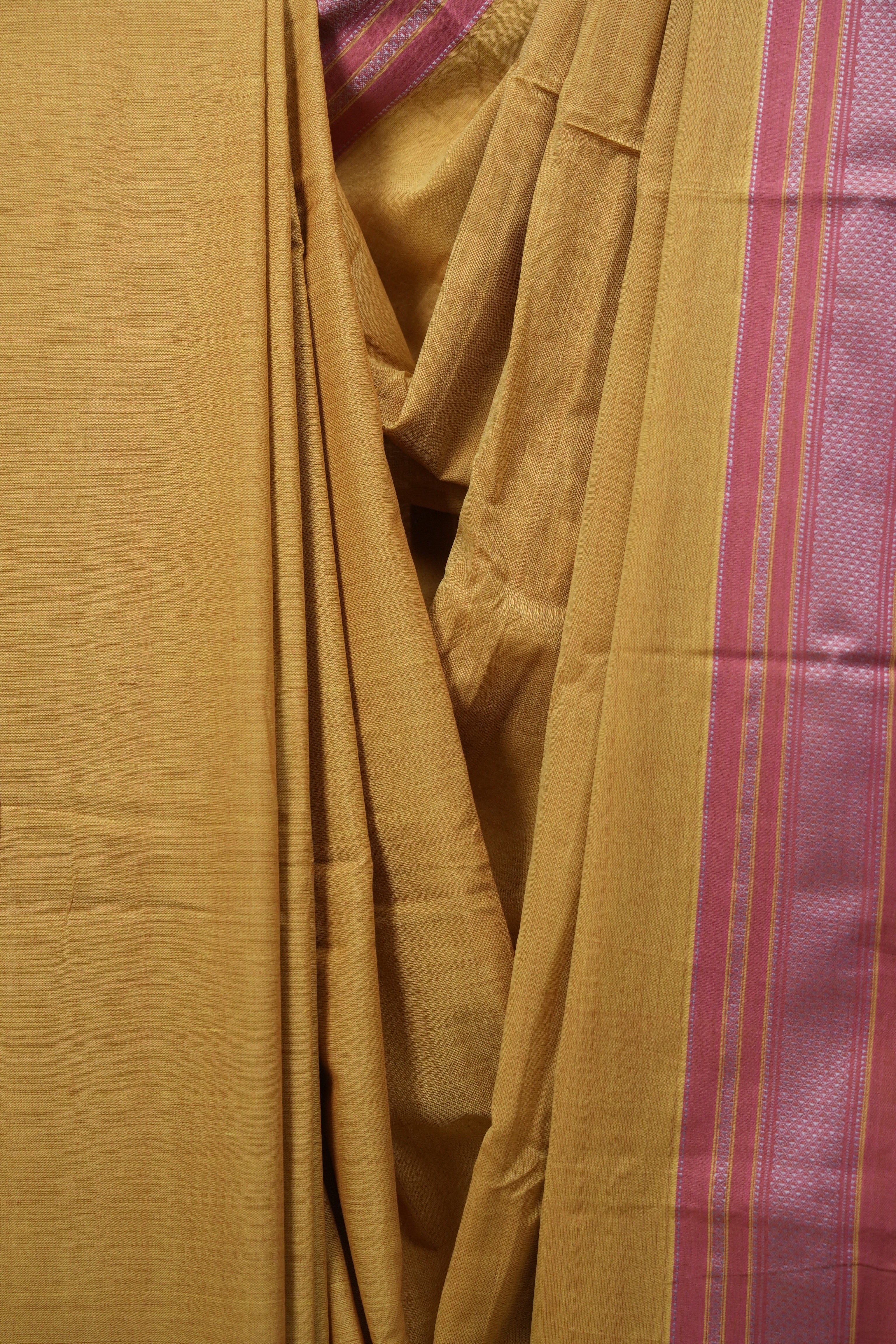 Yellow Cotton IIkal Saree - SRYCIS1131