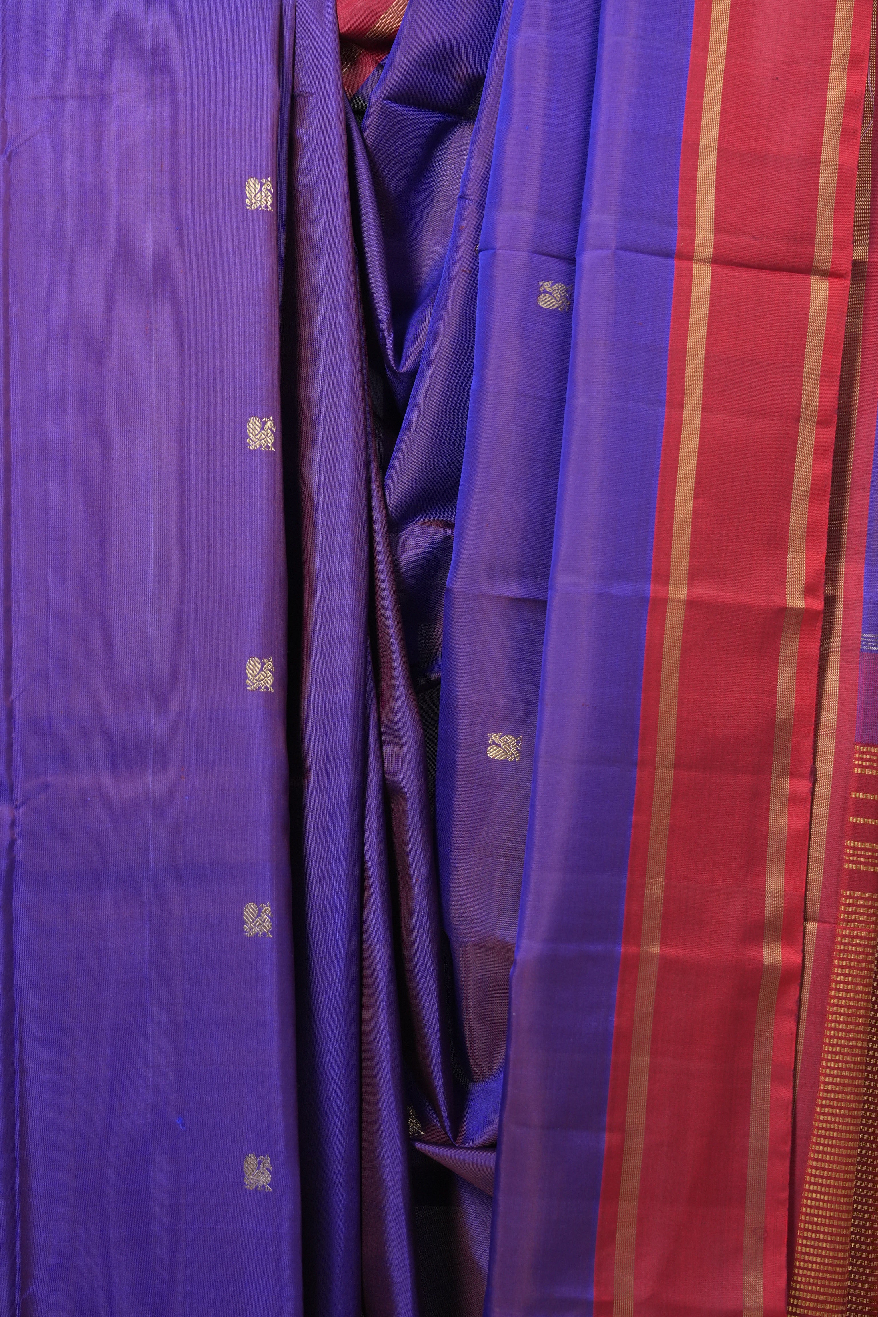 Dark Purple Kanjeevaram Silk Saree-SRDPKSS645