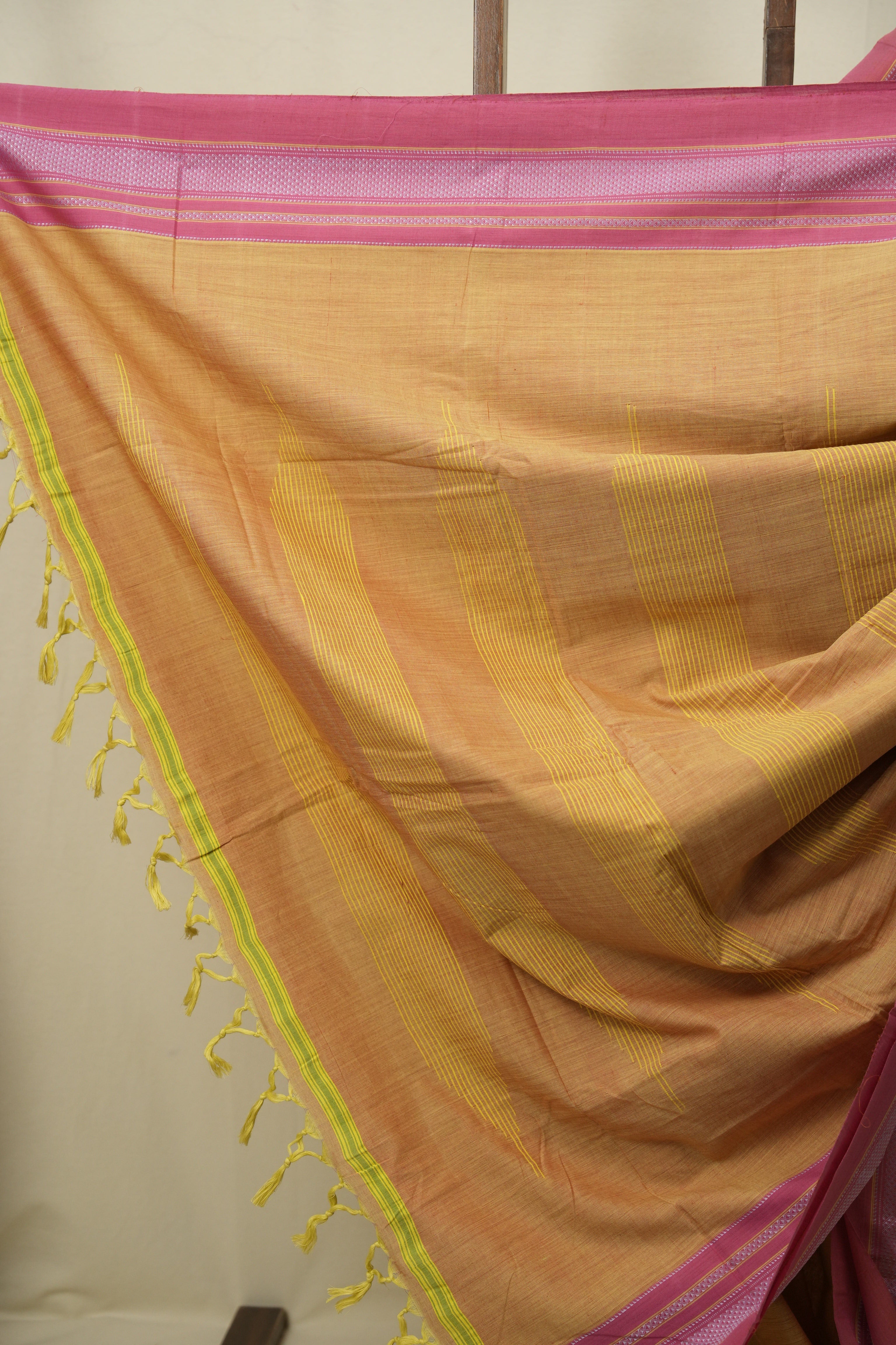 Yellow Cotton IIkal Saree - SRYCIS1131