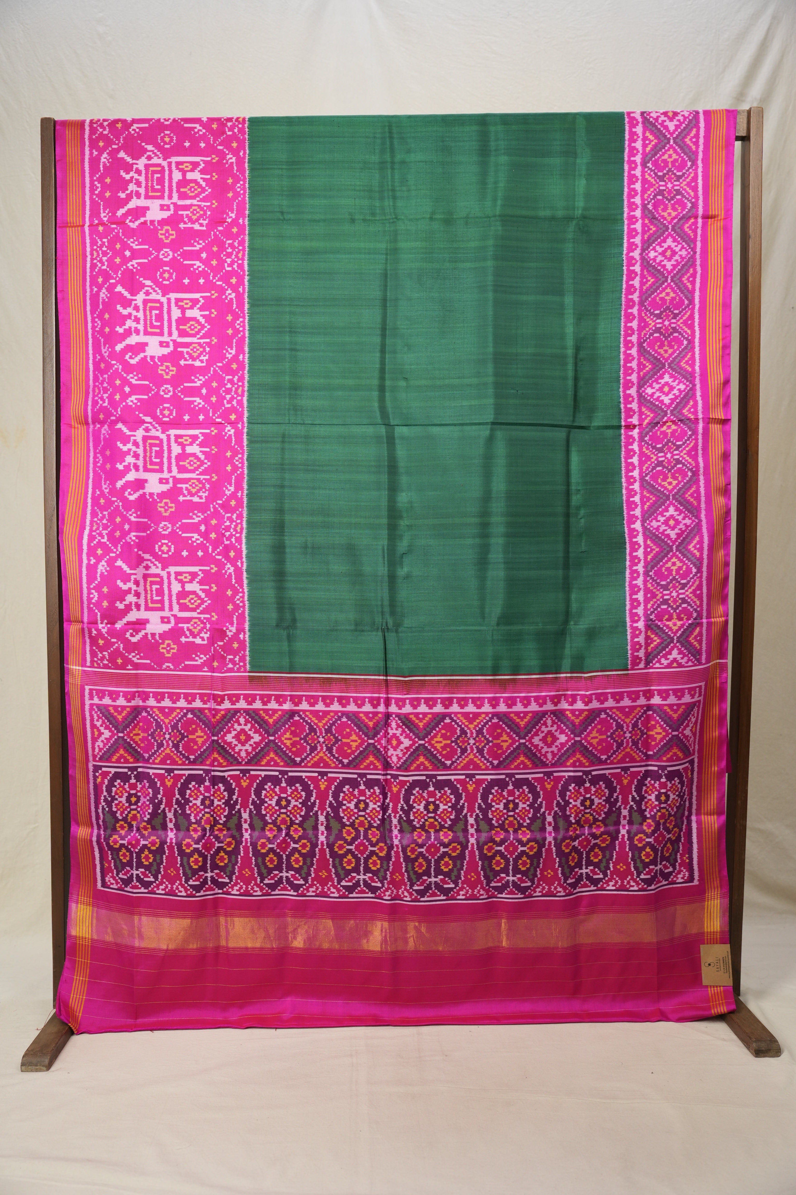 Green Pink Rajkot Patola Silk Saree - SRGPRPSS546