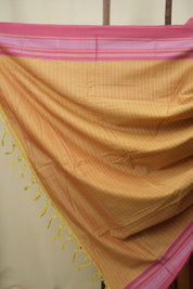 Yellow Cotton IIkal Saree - SRYCIS1131