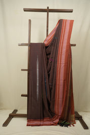 Brown Cotton IIkal Saree - SRBCIS1133