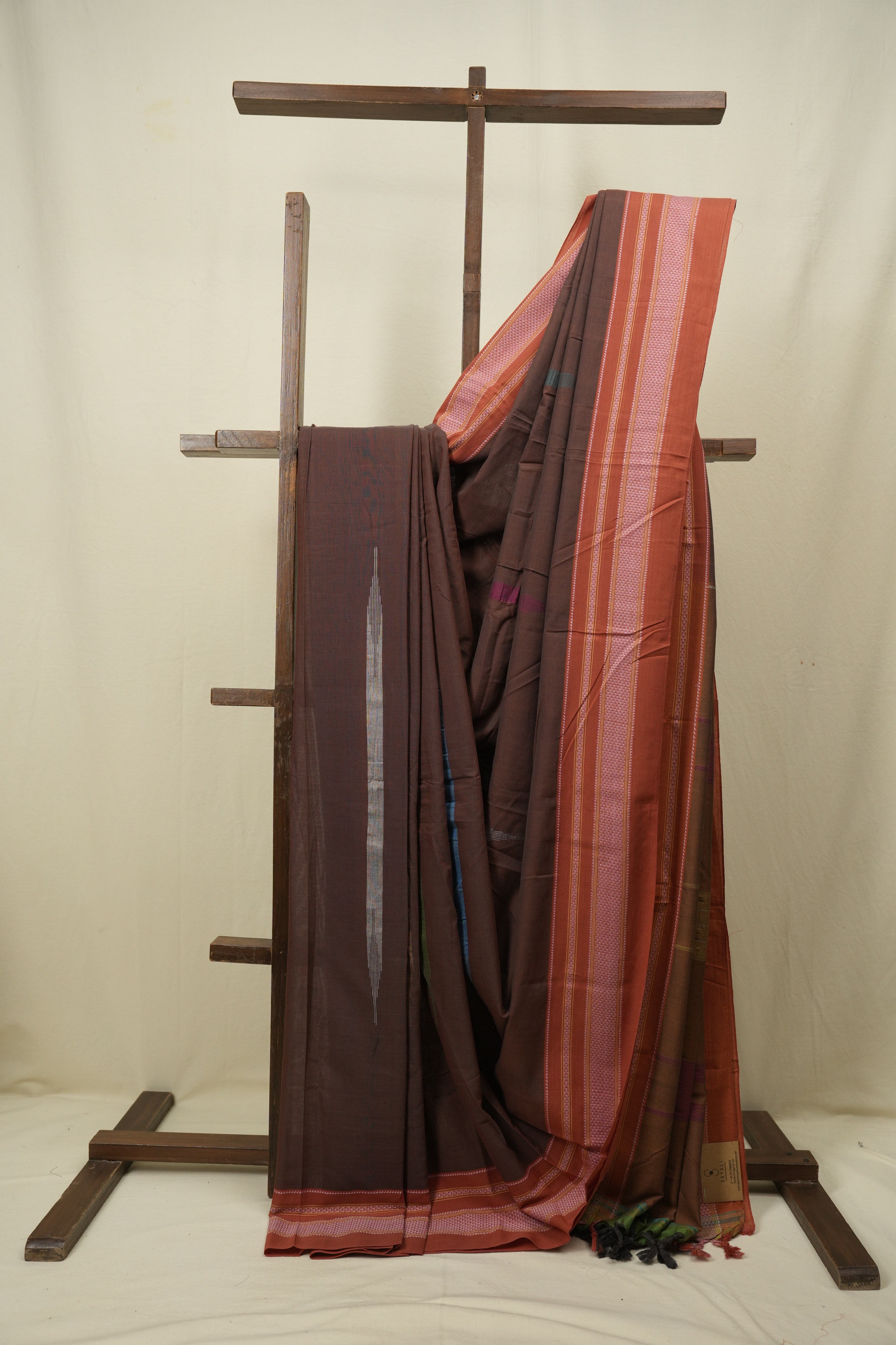 Brown Cotton IIkal Saree - SRBCIS1133