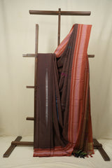 Brown Cotton IIkal Saree - SRBCIS1133