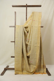 Gold Tissue Linen Jamdani Saree - SRGTLJS192